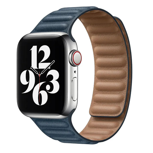 Leather Loop Strap for Apple Watch Magnetic Link Bracelet